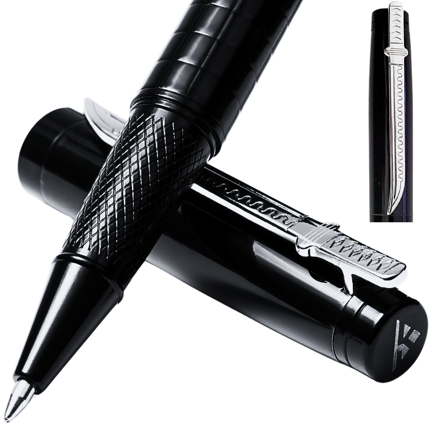 Luxury rollerball pen set for men, women fancy pens sword pens unique pens nice pens set journaling best pens for Men and Women Knight&Maiden (Black)